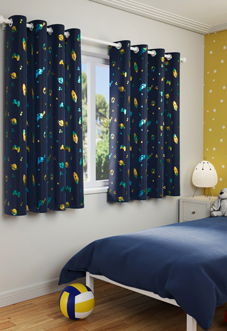 Infinity Eyelet, Blue - Ready Made Curtains